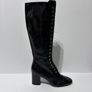 Capezzani Women’s Made In Italy Black Lace-Up Boots, Size EUR 40, US 10 M